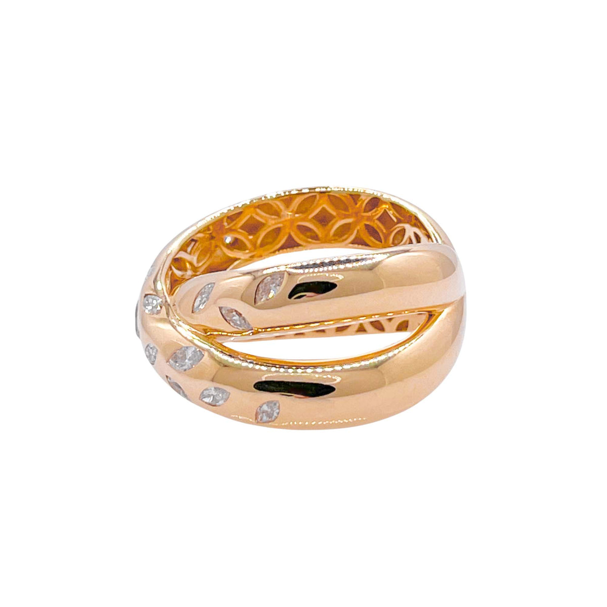 Jay Feder 18k Yellow Gold Diamond Crossover Band