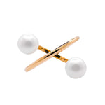 Jay Feder 18k Yellow Gold Pearl Crossover Wrap Ring