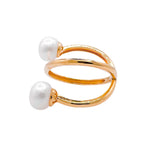 Jay Feder 18k Yellow Gold Pearl Crossover Wrap Ring