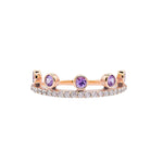 Khai Khai 18k Yellow Gold Pink Sapphire Diamond Crown Band Ring