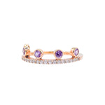 Khai Khai 18k Yellow Gold Pink Sapphire Diamond Crown Band Ring