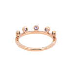 Khai Khai 18k Yellow Gold Pink Sapphire Diamond Crown Band Ring