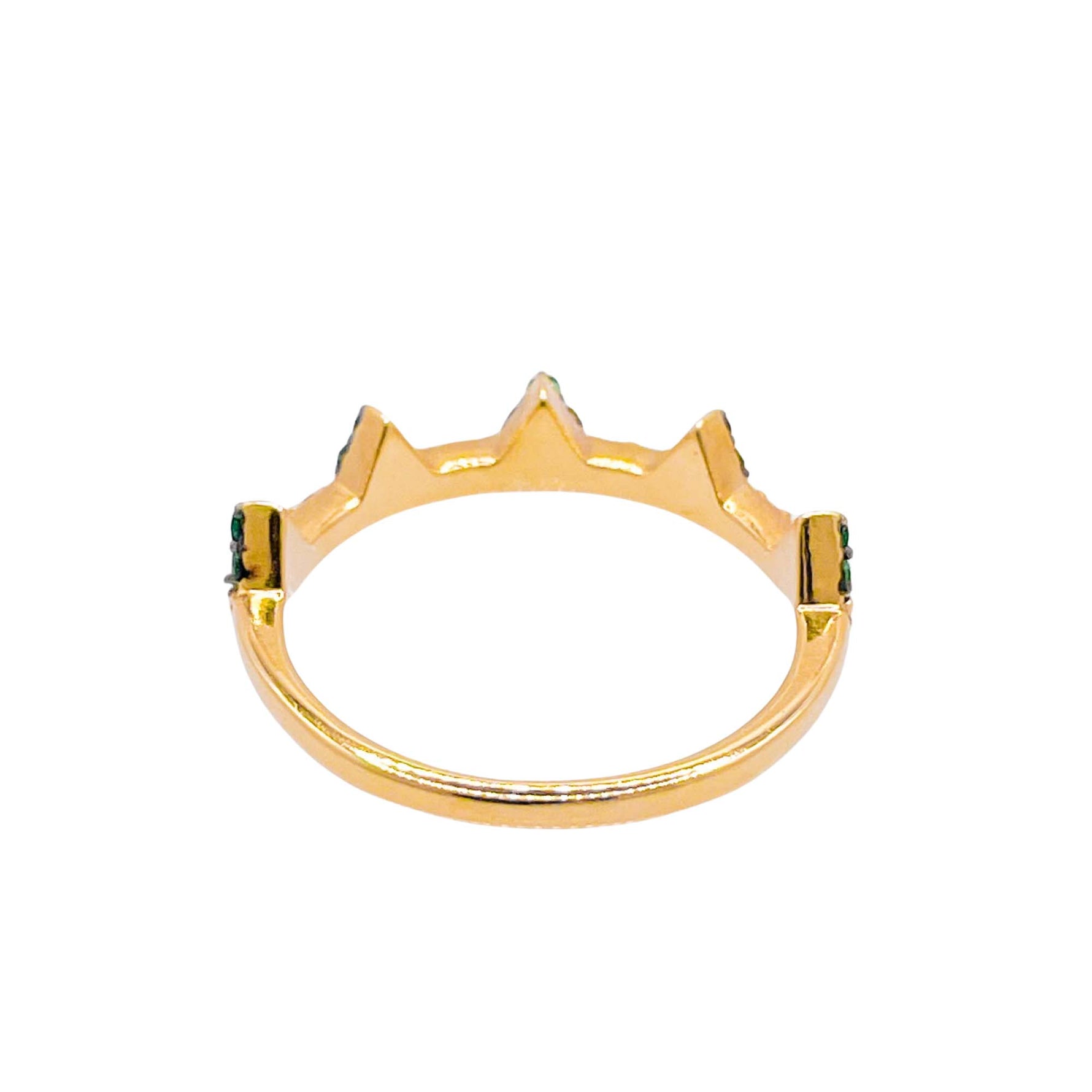 Khai Khai 18k Yellow Gold Tsavorite Diamond Jaws Band Ring