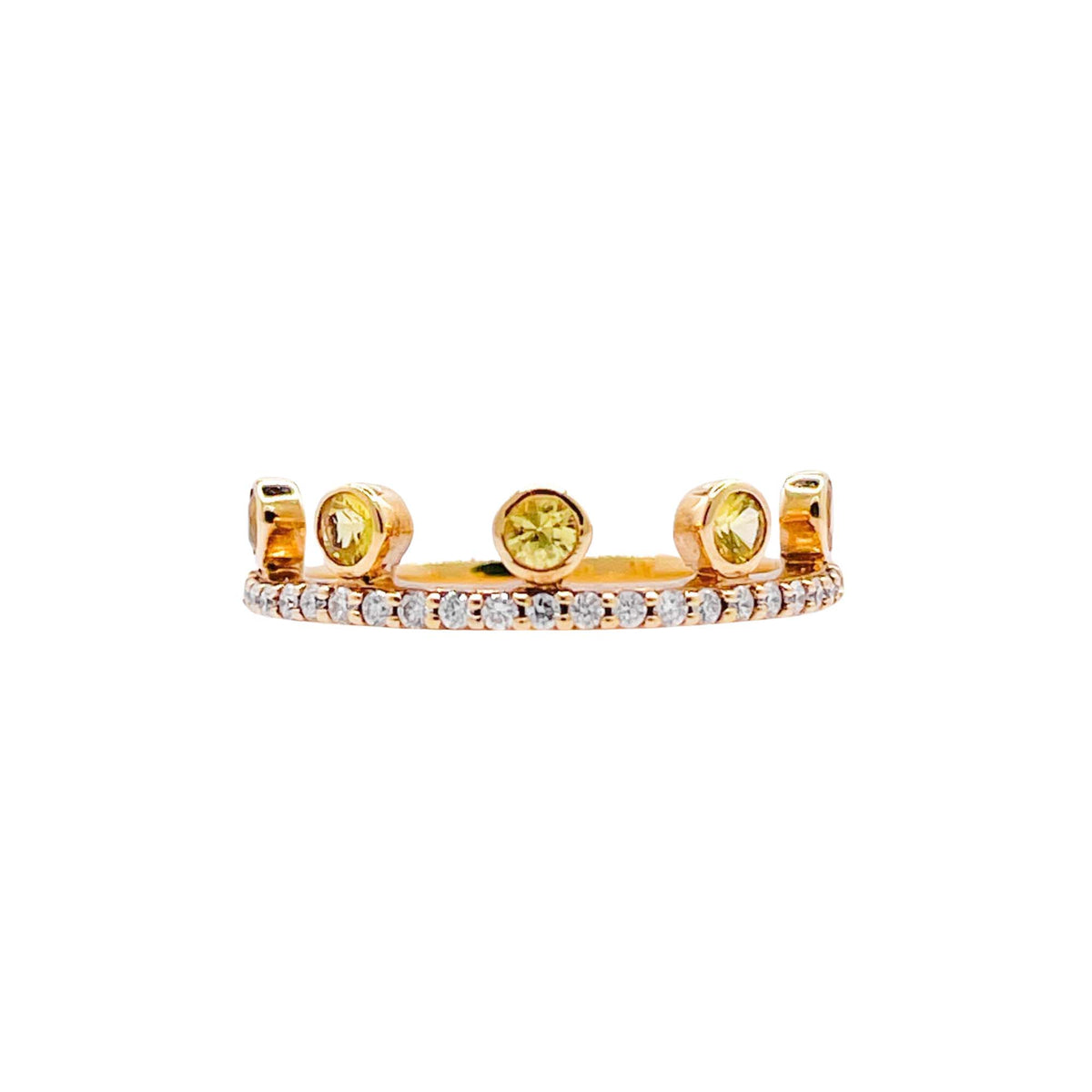 Khai Khai 18k Yellow Gold Yellow Sapphire Diamond Crown Ring