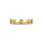 Khai Khai 18k Yellow Gold Yellow Sapphire Diamond Crown Ring