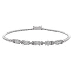 Jay Feder 14k White Gold Oval Diamond Bead Bracelet
