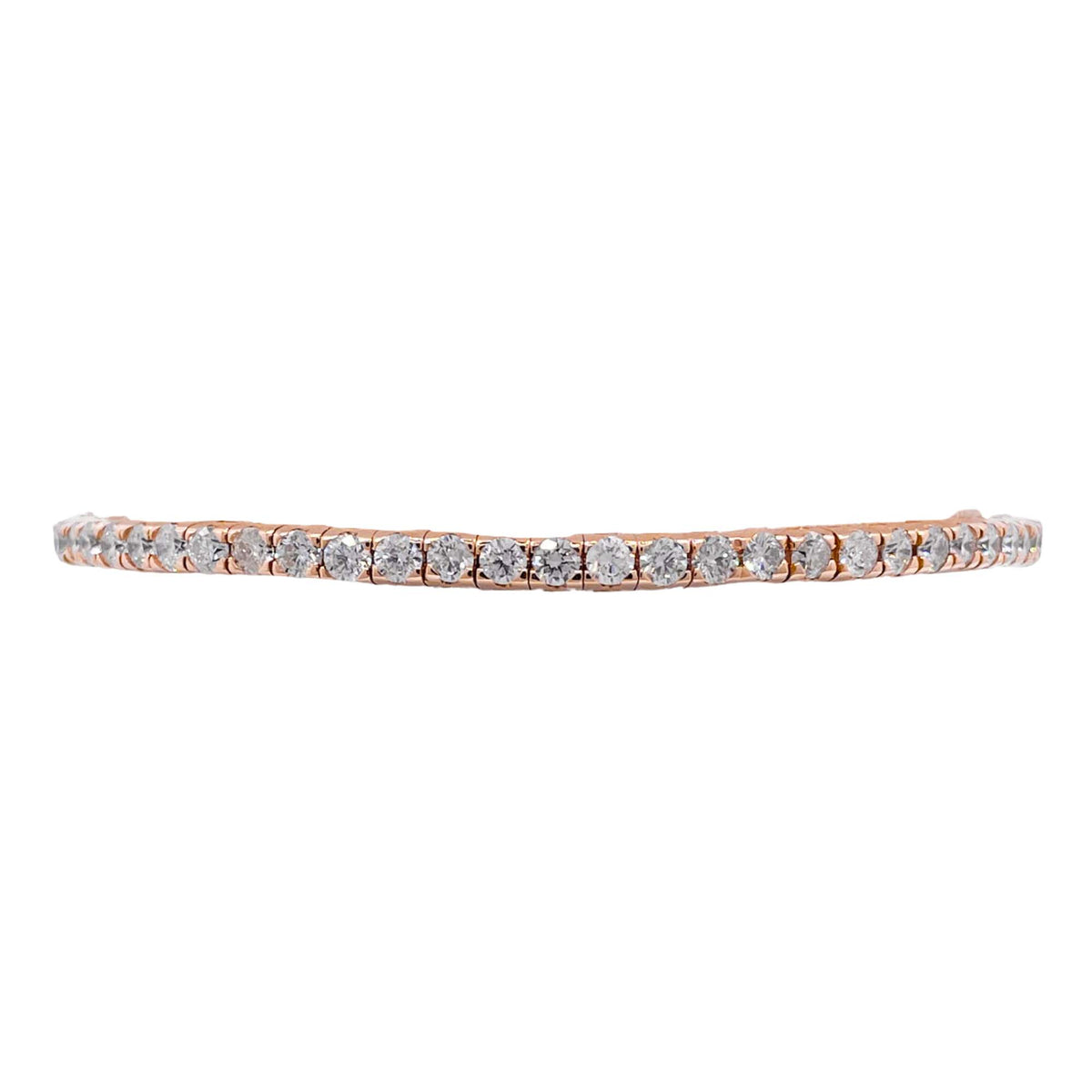 Jay Feder 18k Rose Gold Diamond Tennis Stretch Bracelet