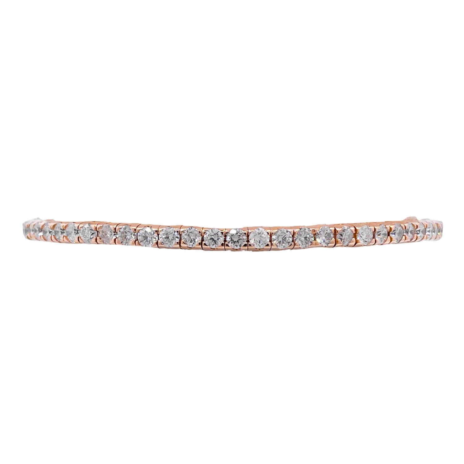 Jay Feder 18k Rose Gold Diamond Tennis Stretch Bracelet