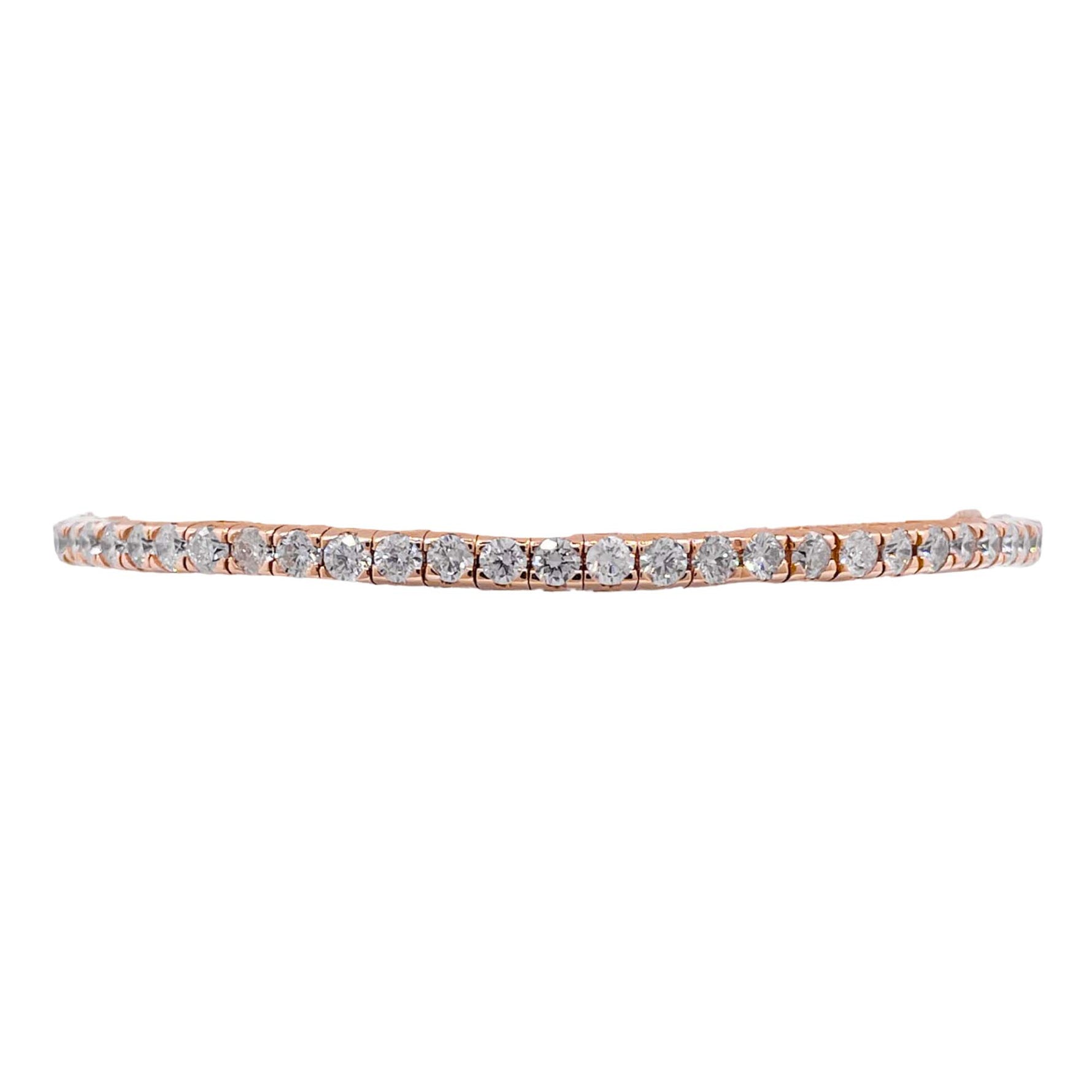 Jay Feder 18k Rose Gold Diamond Tennis Stretch Bracelet