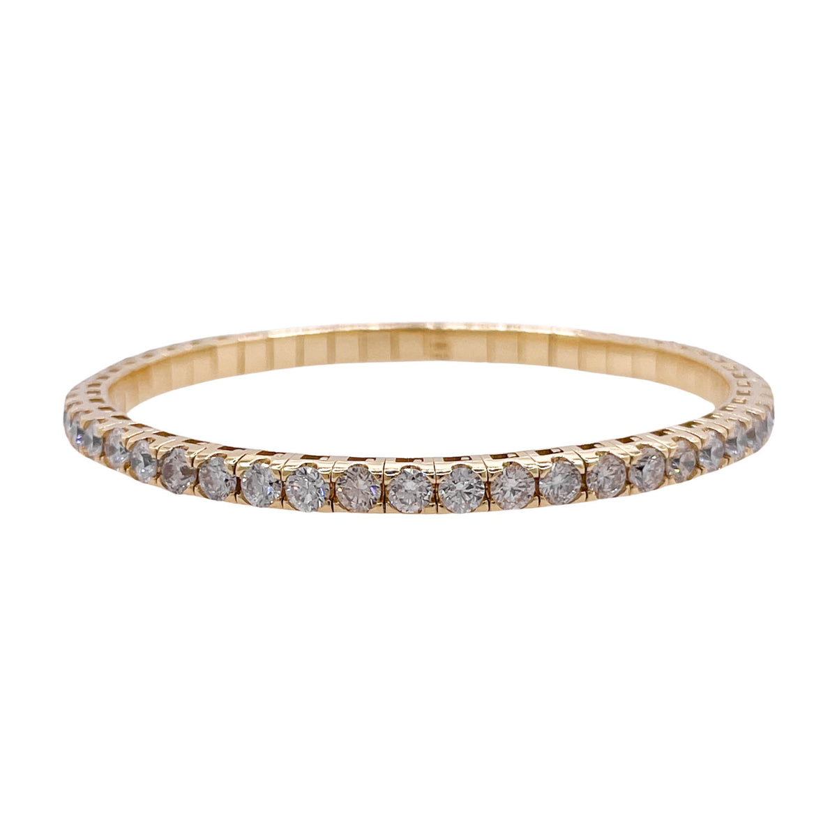 Jay Feder 18k Yellow Gold Diamond Stretchy Tennis Bangle Bracelet