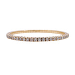 Jay Feder 18k Yellow Gold Round Diamond Stretchy Tennis Bangle Bracelet