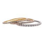 Jay Feder 18k White Gold Diamond Stretchy Tennis Bangle Bracelet