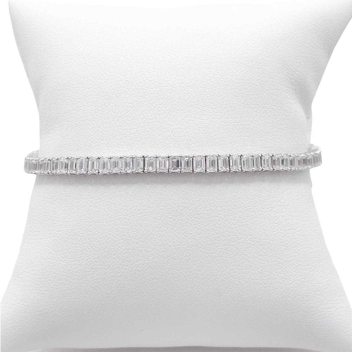 Jay Feder 14k White Gold Emerald cut Diamond Tennis Bracelet