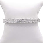 Jay Feder 18k White Gold Diamond Flower Cluster Bangle Bracelet