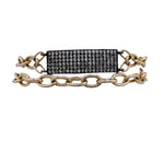 Jay Feder Silver Gold Plated Black Rhodium Double Wrap Bracelet