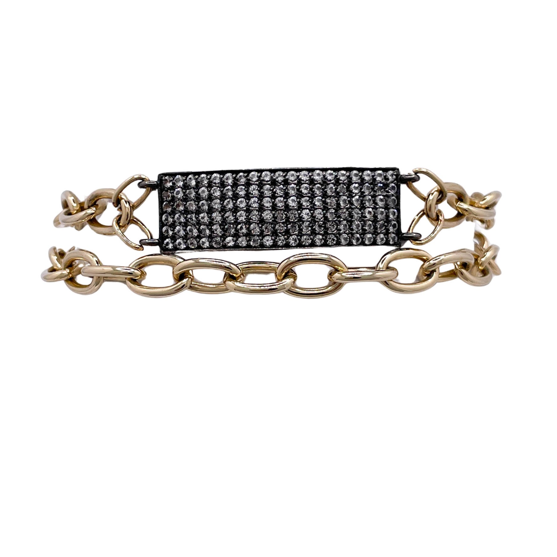 Jay Feder Silver Gold Plated Black Rhodium Double Wrap Bracelet