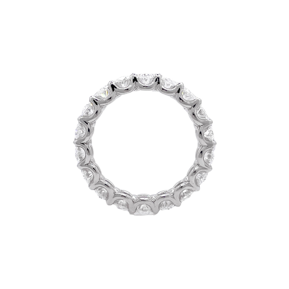 Jay Feder Platinum Oval Diamond Eternity Band Ring