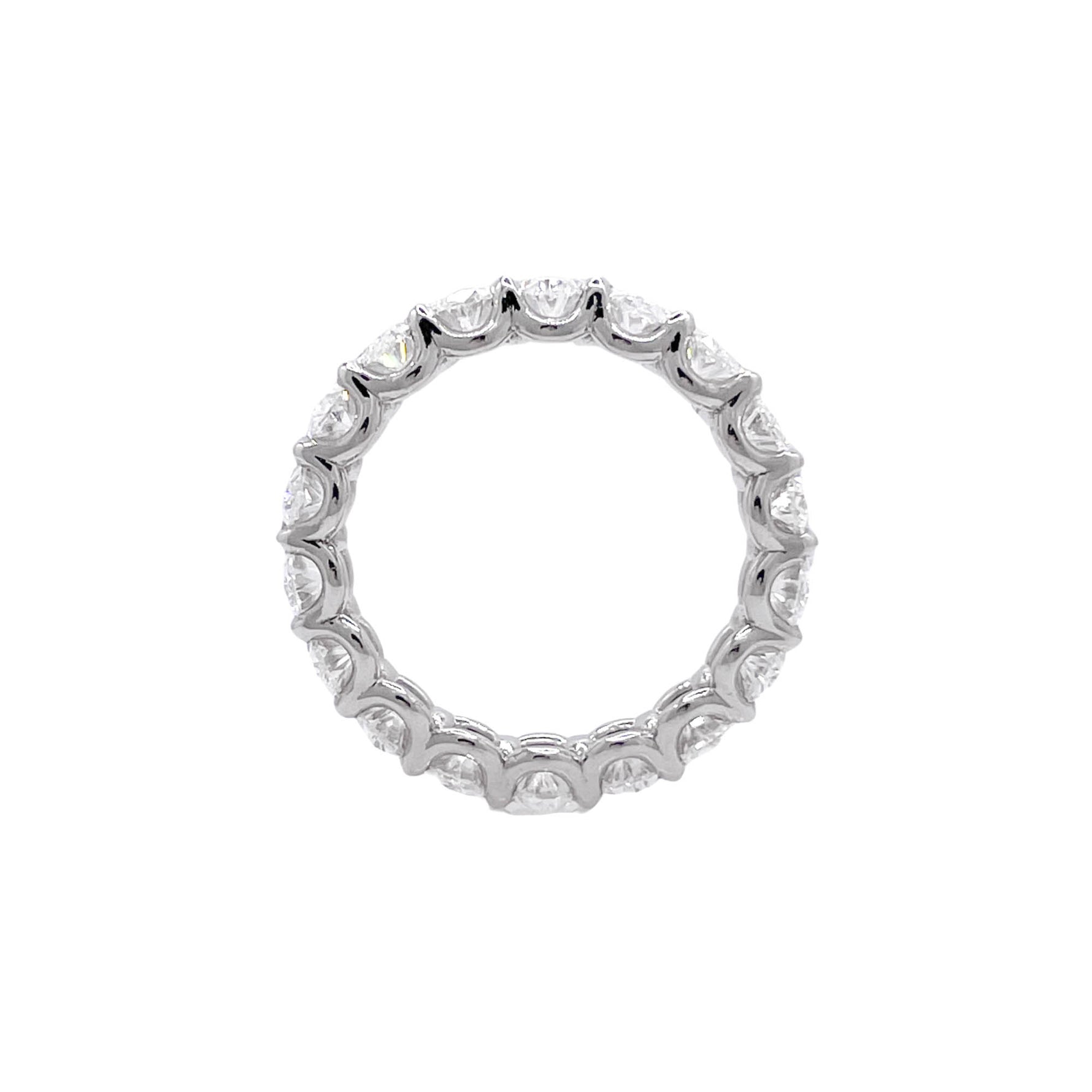 Jay Feder Platinum Oval Diamond Eternity Band Ring