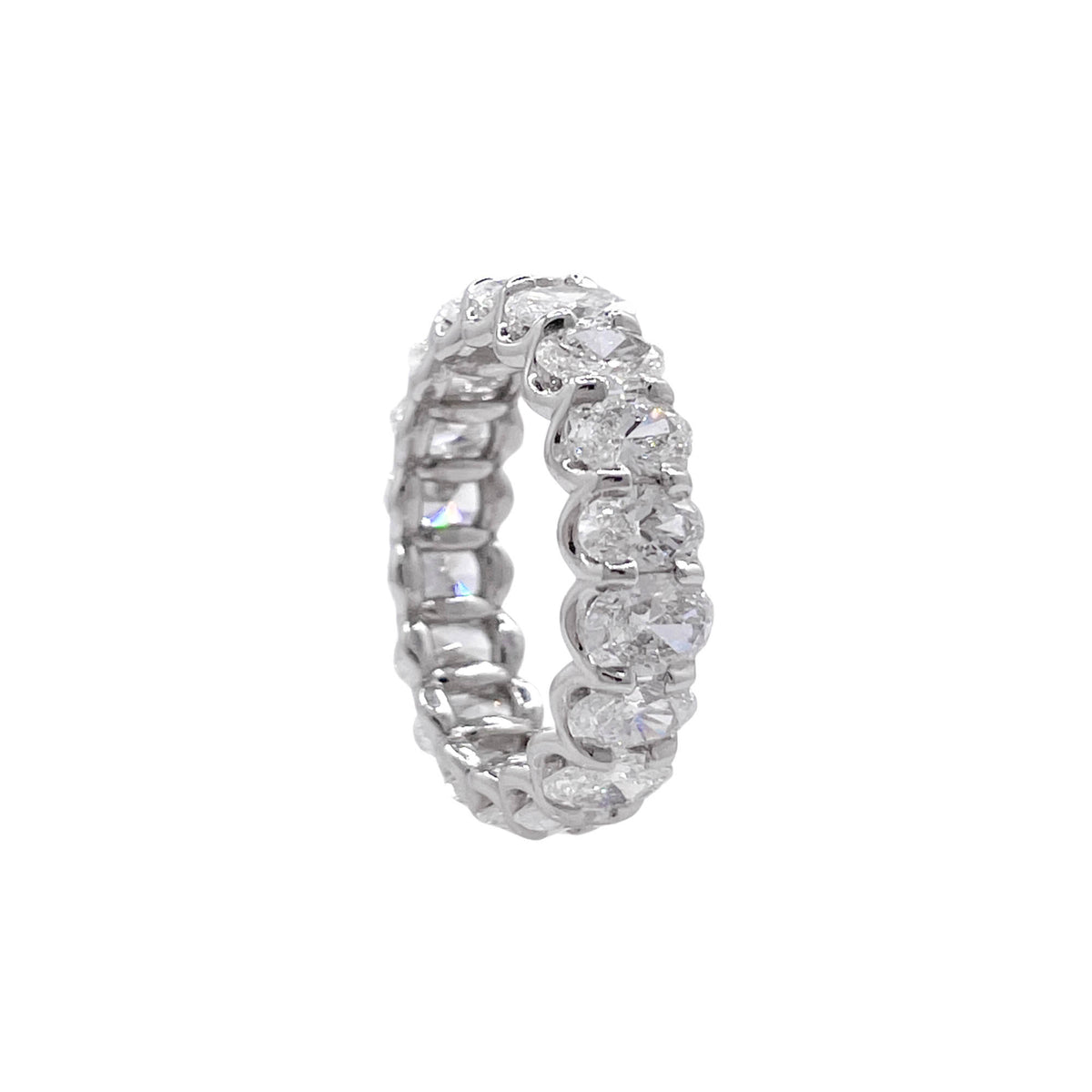 Jay Feder Platinum Oval Diamond Eternity Band Ring