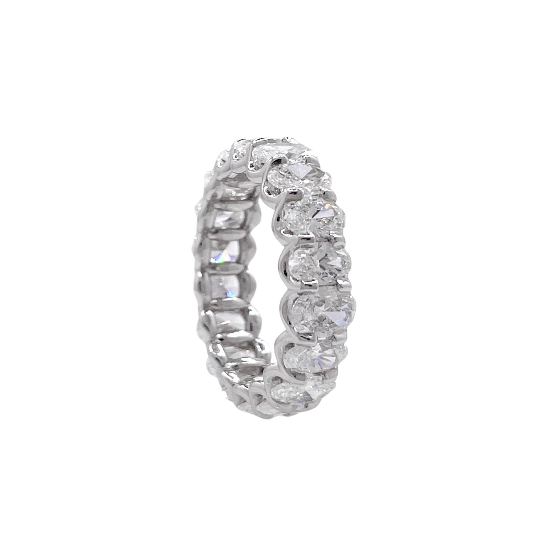 Jay Feder Platinum Oval Diamond Eternity Band Ring
