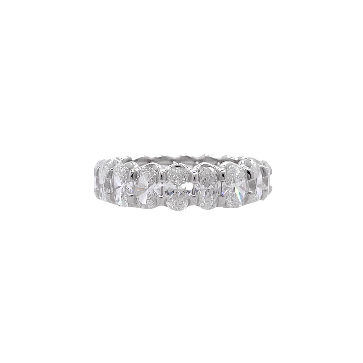 Jay Feder Platinum Oval Diamond Eternity Band Ring