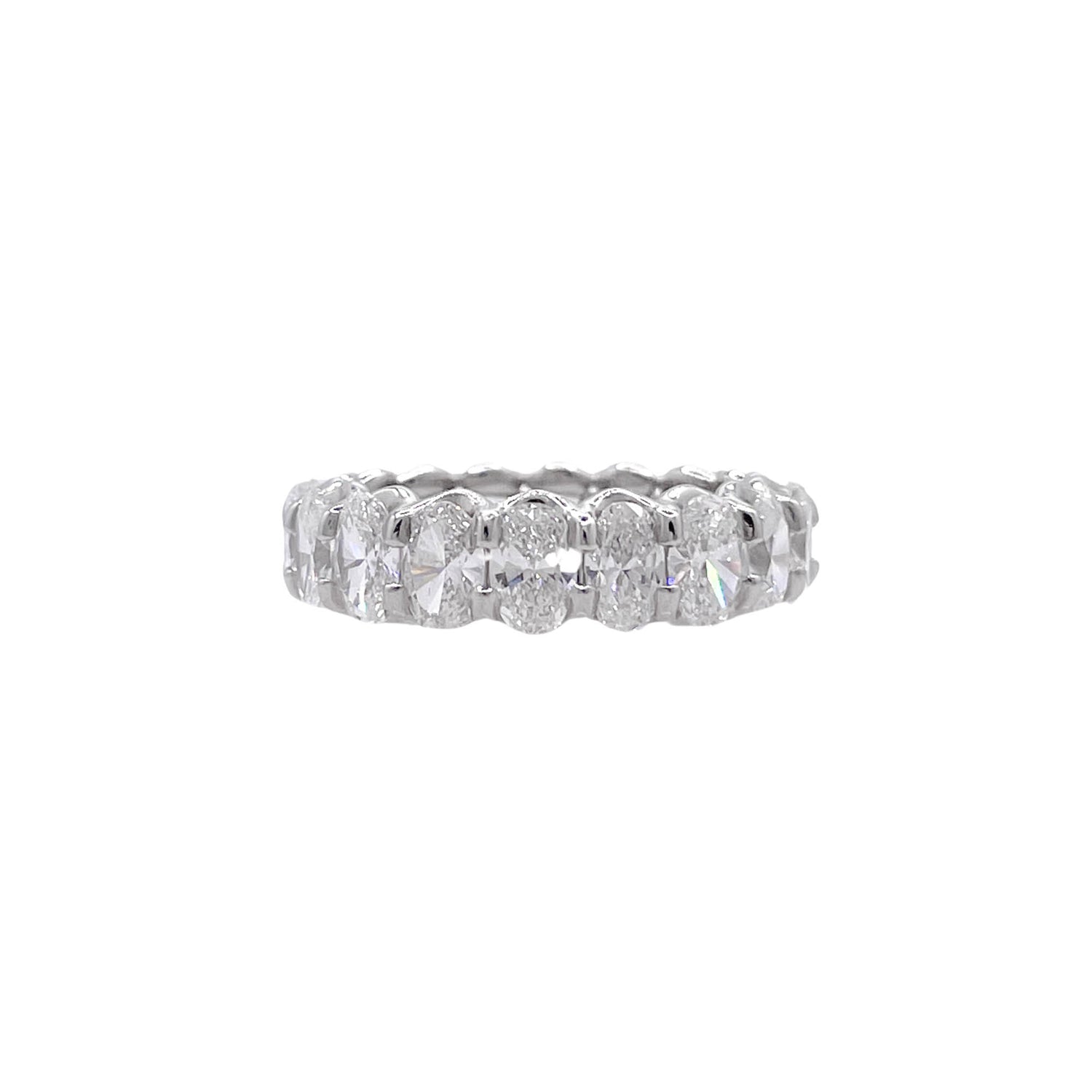 Jay Feder Platinum Oval Diamond Eternity Band Ring