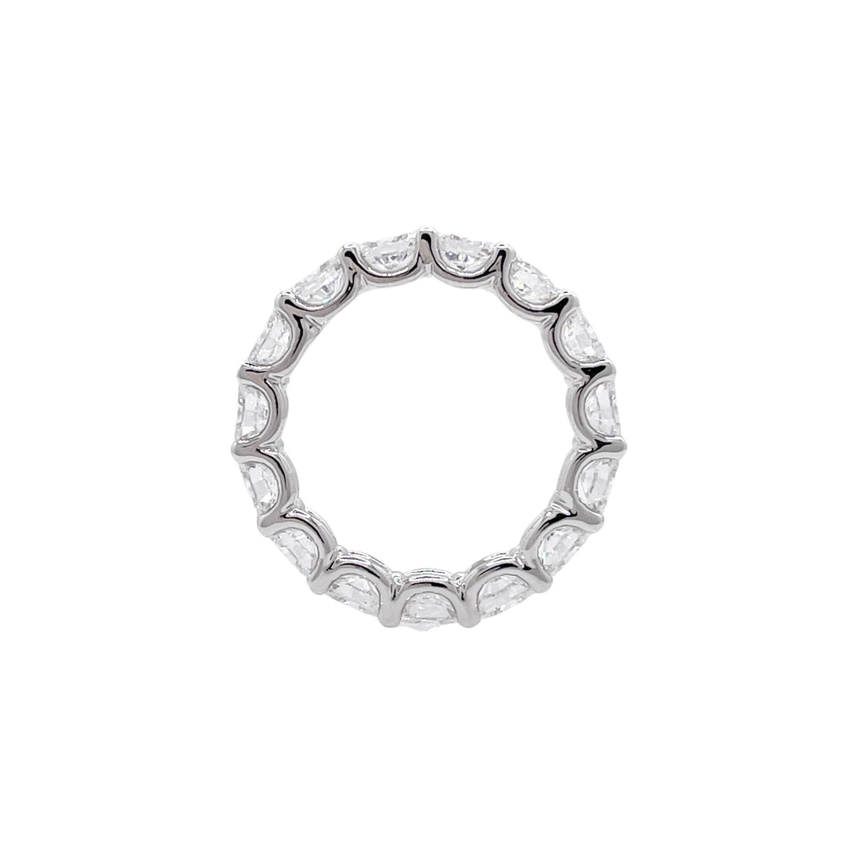 Jay Feder Platinum Oval Diamond East-West Eternity Band Ring