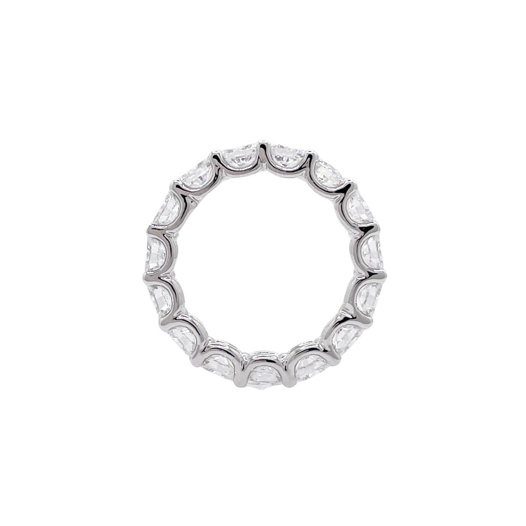 Jay Feder Platinum Oval Diamond East-West Eternity Band Ring