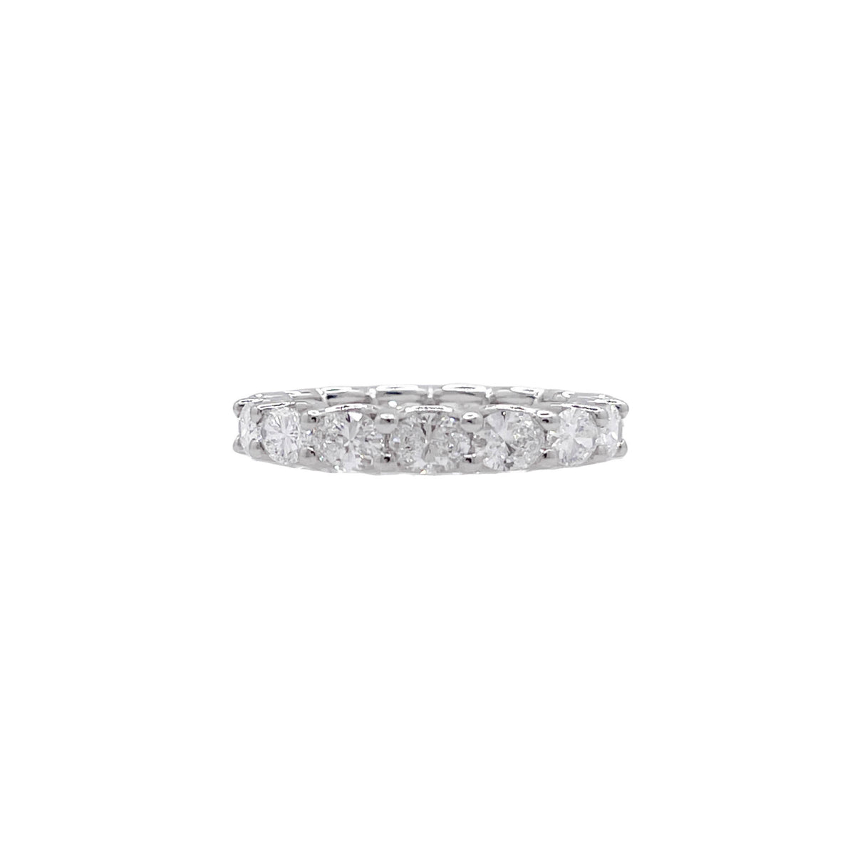 Jay Feder Platinum Oval Diamond East-West Eternity Band Ring