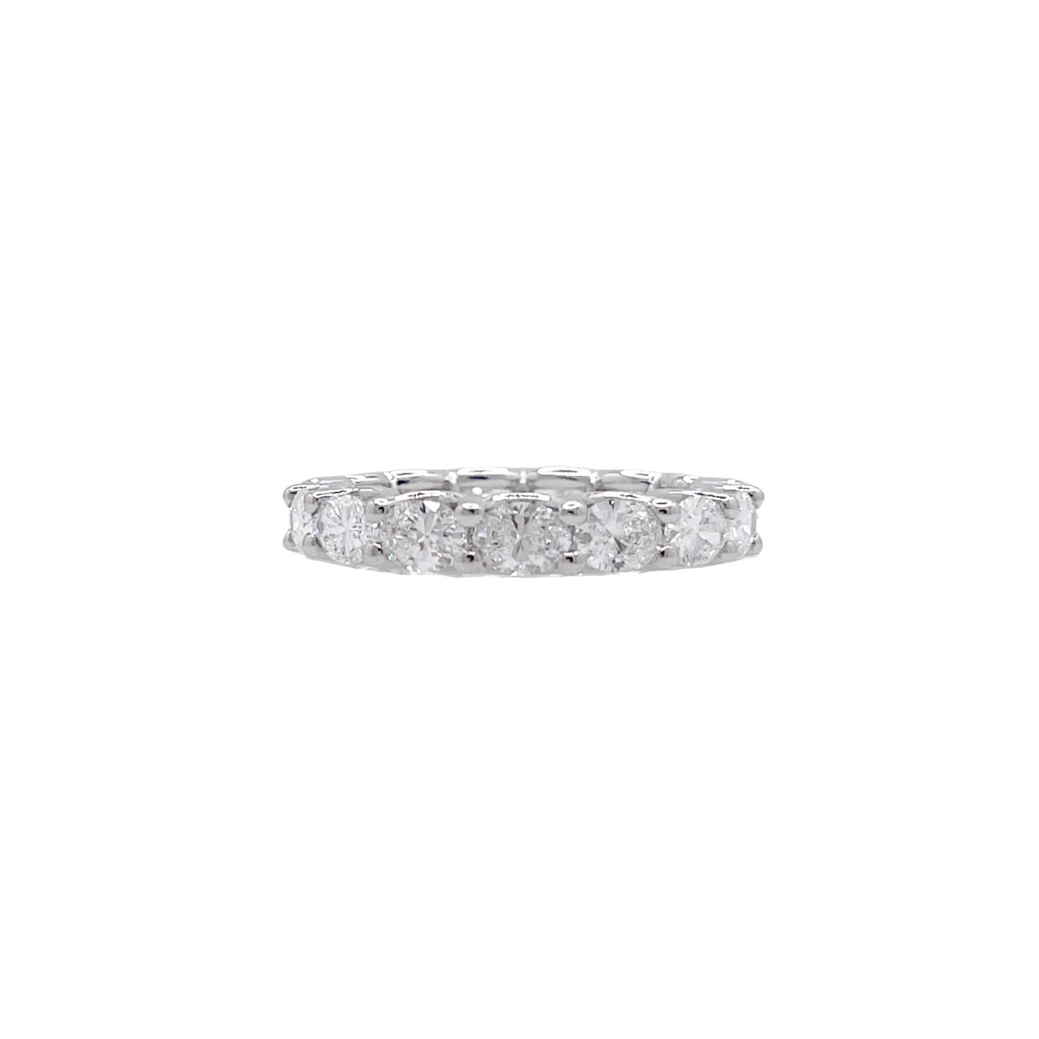 Jay Feder Platinum Oval Diamond East-West Eternity Band Ring