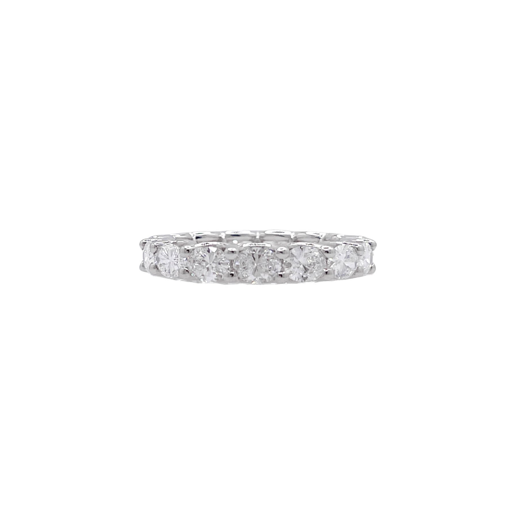 Jay Feder Platinum Oval Diamond East-West Eternity Band Ring