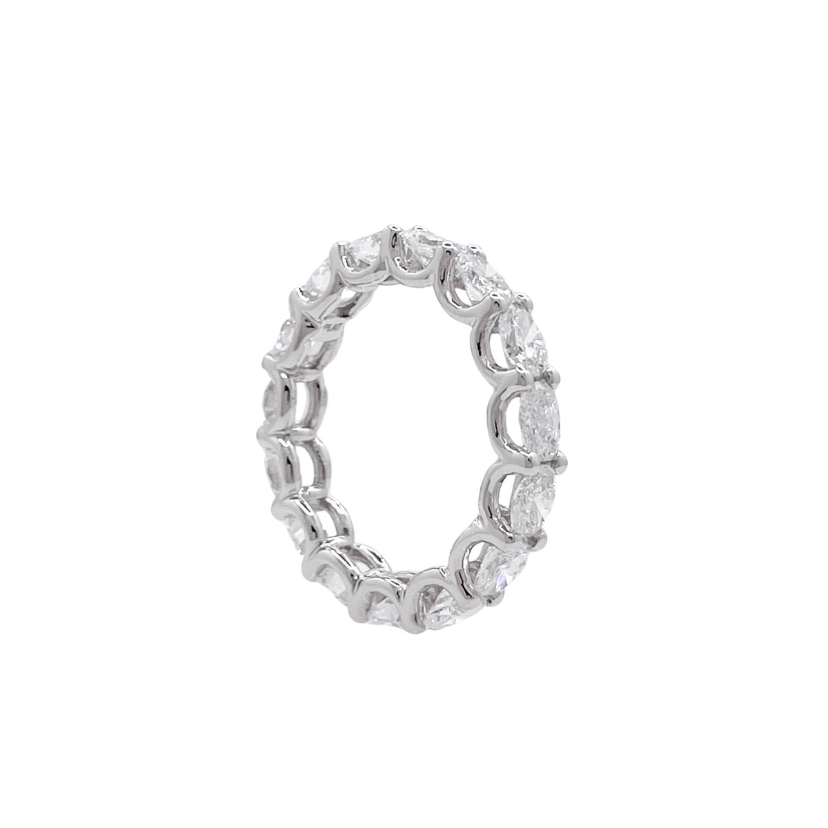 Jay Feder Platinum Oval Diamond East-West Eternity Band Ring
