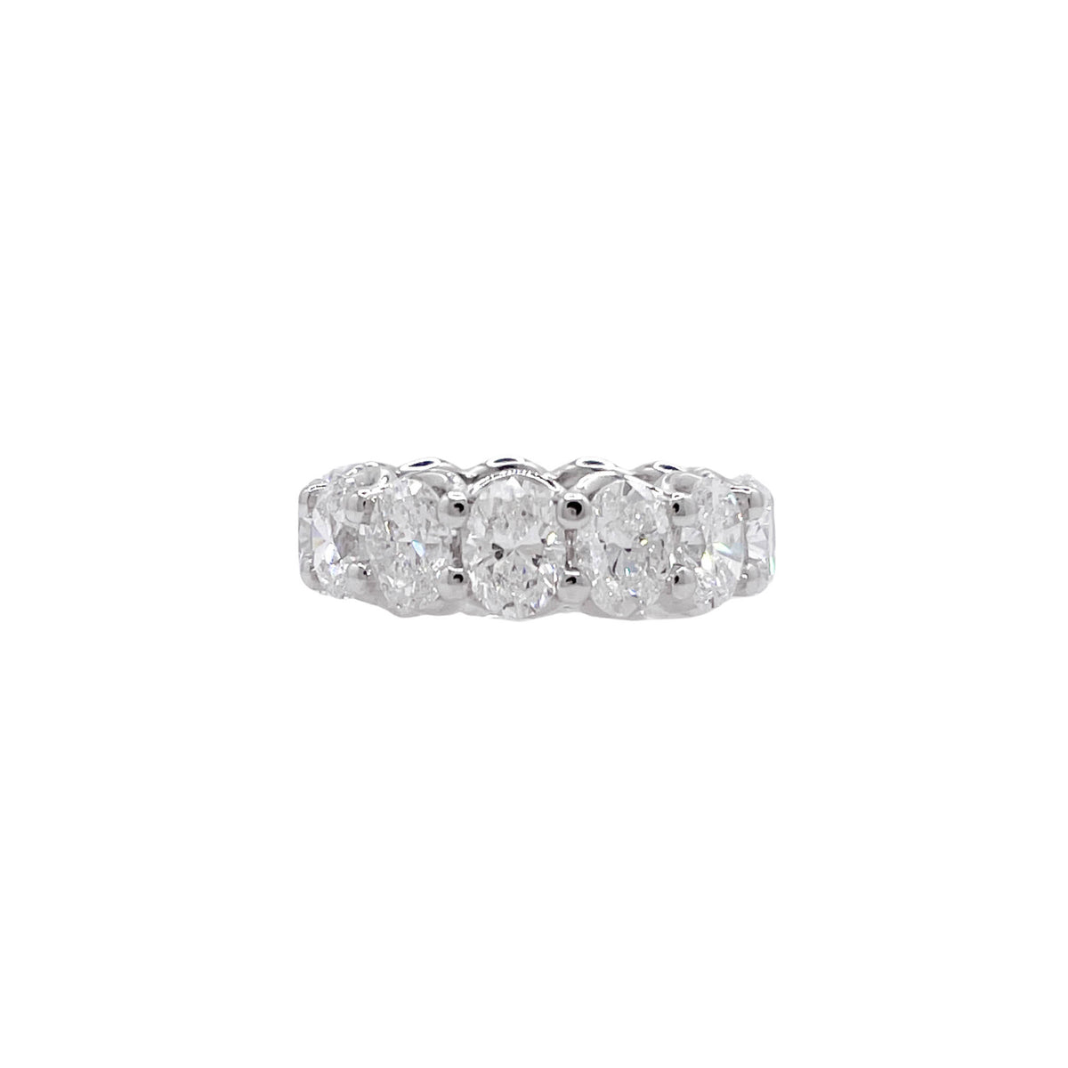 Jay Feder Platinum Oval Diamond Eternity Band Ring