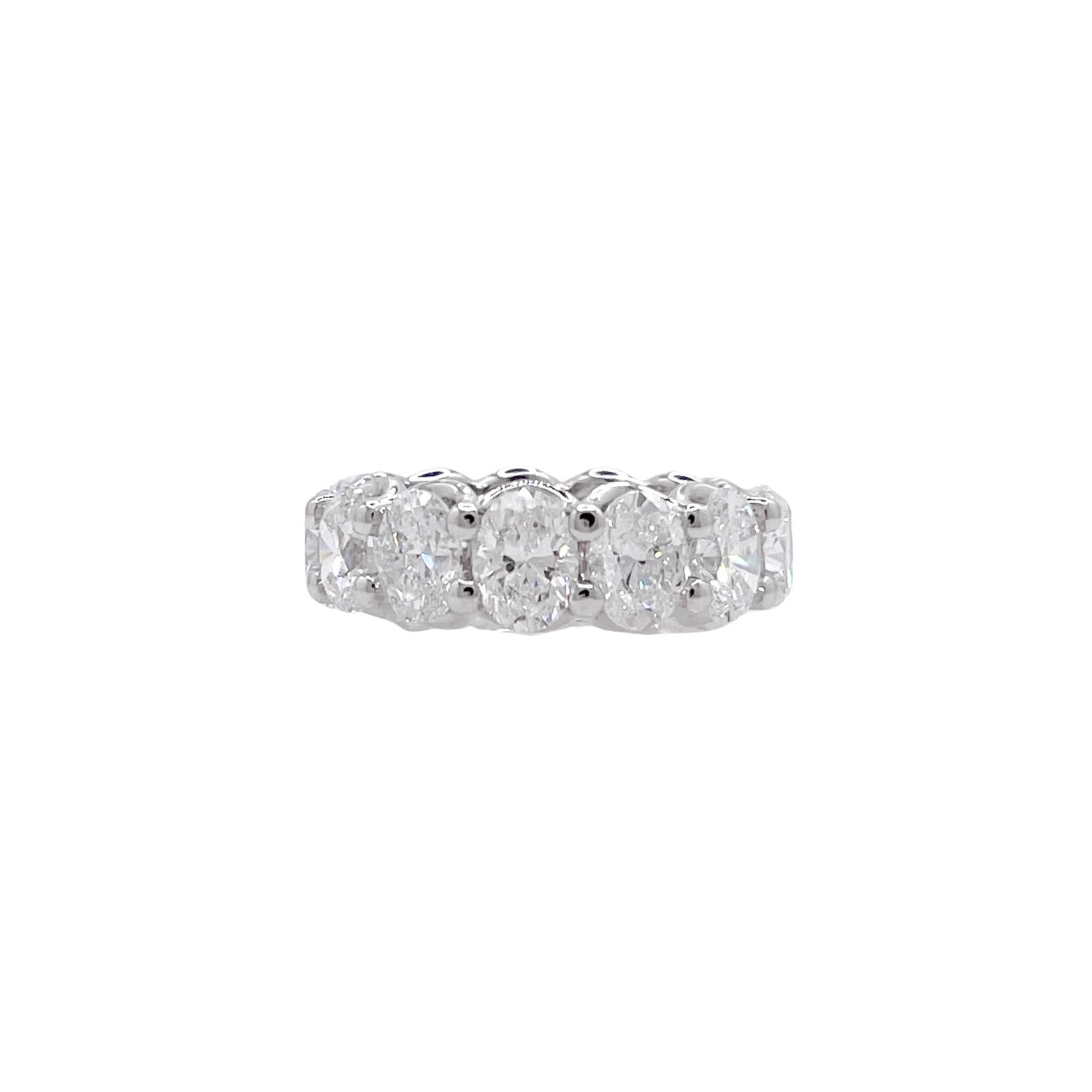 Jay Feder Platinum Oval Diamond Eternity Band Ring