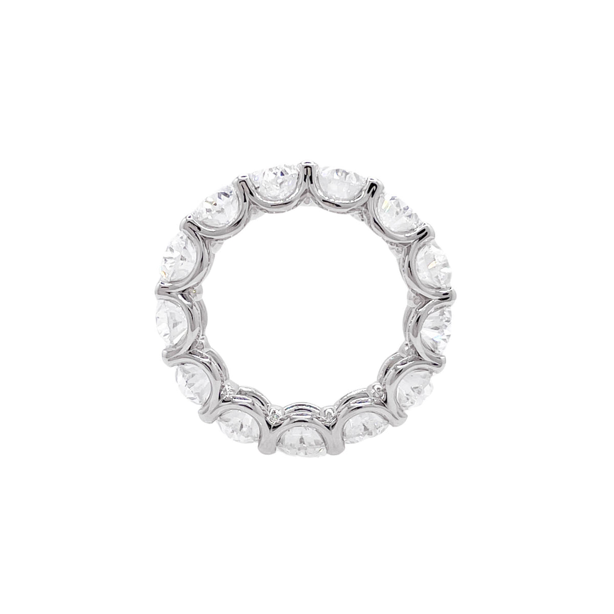 Jay Feder Platinum Oval Diamond Eternity Band Ring