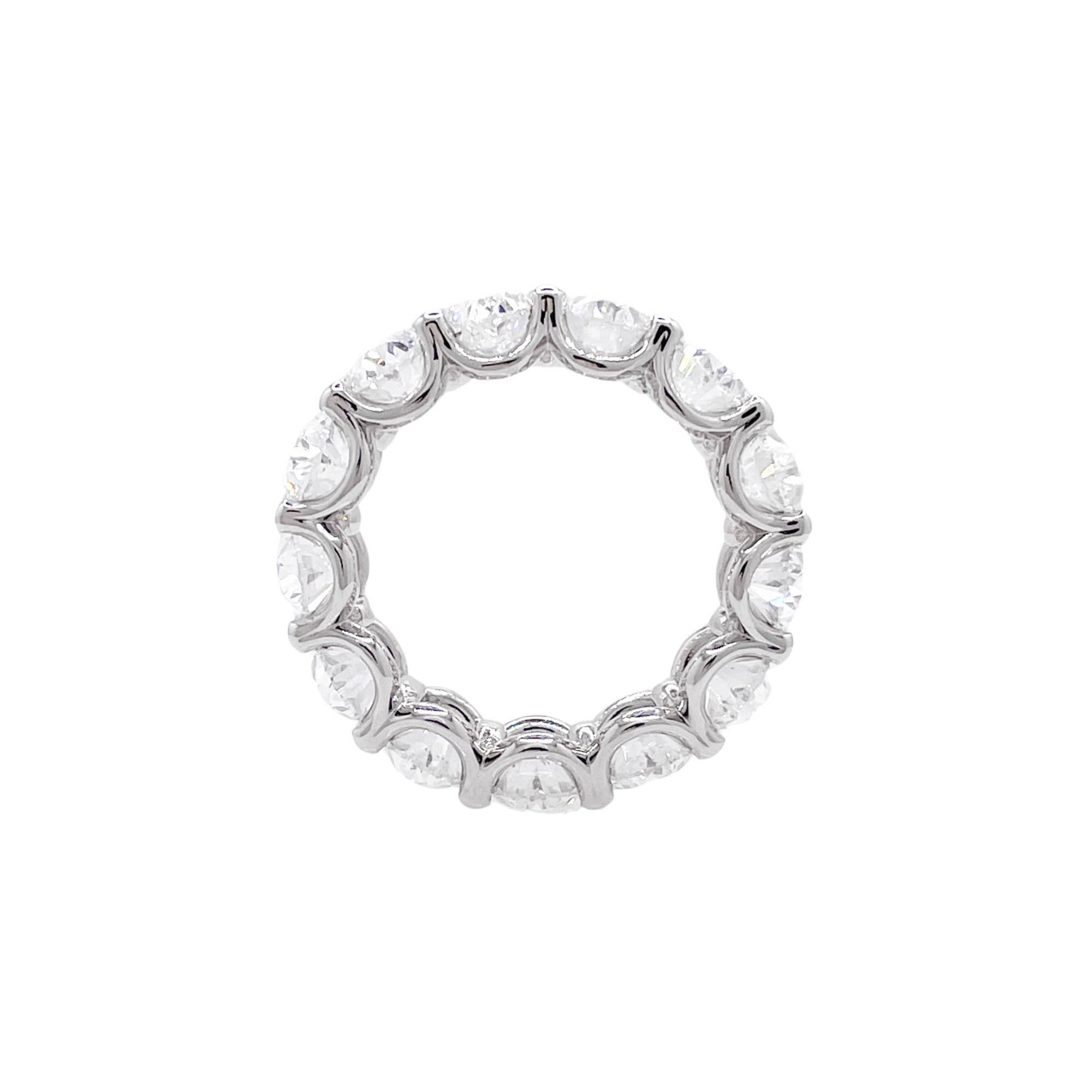 Jay Feder Platinum Oval Diamond Eternity Band Ring