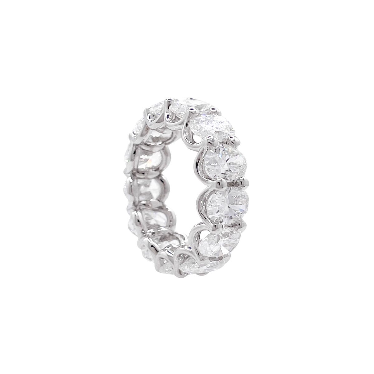 Jay Feder Platinum Oval Diamond Eternity Band Ring