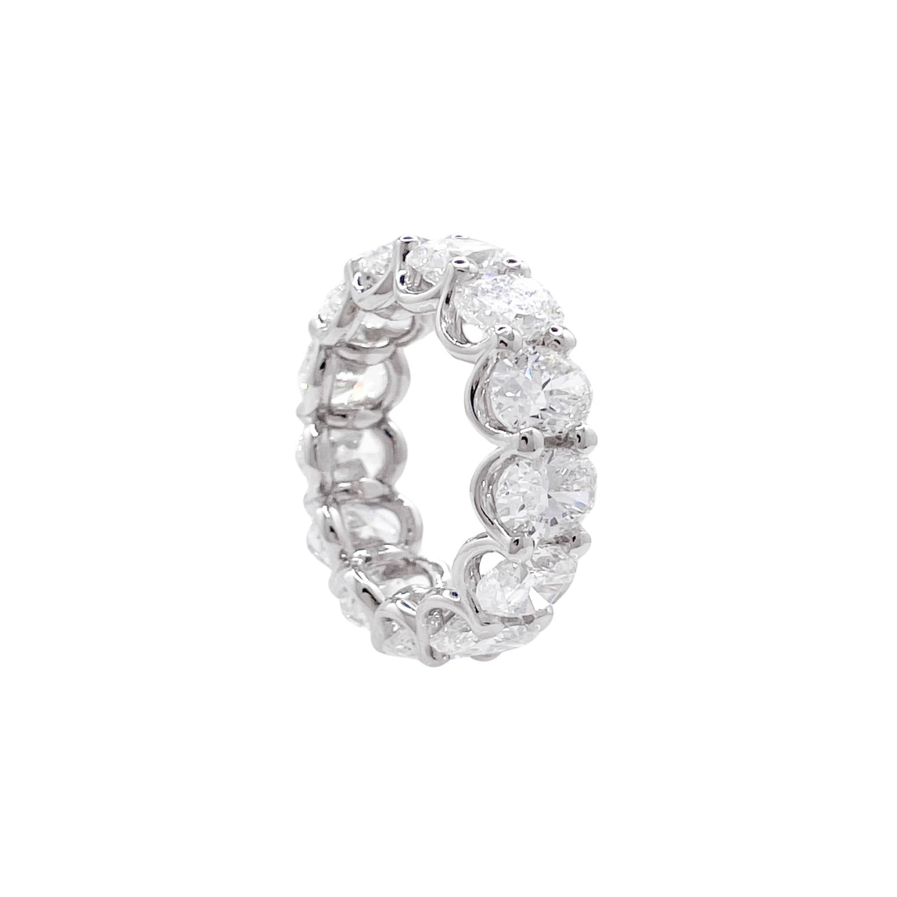 Jay Feder Platinum Oval Diamond Eternity Band Ring