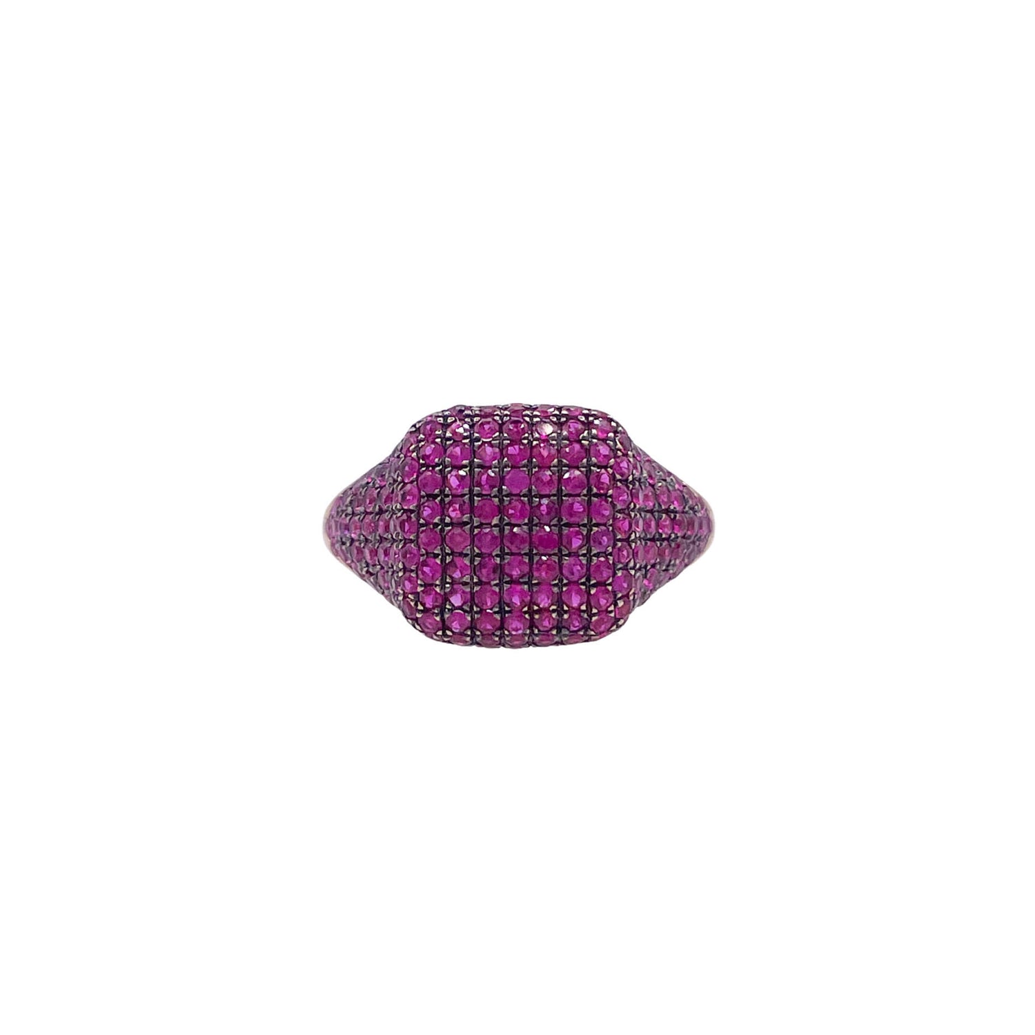 Jay Feder 14k Yellow Gold Ruby Pave Set Ring