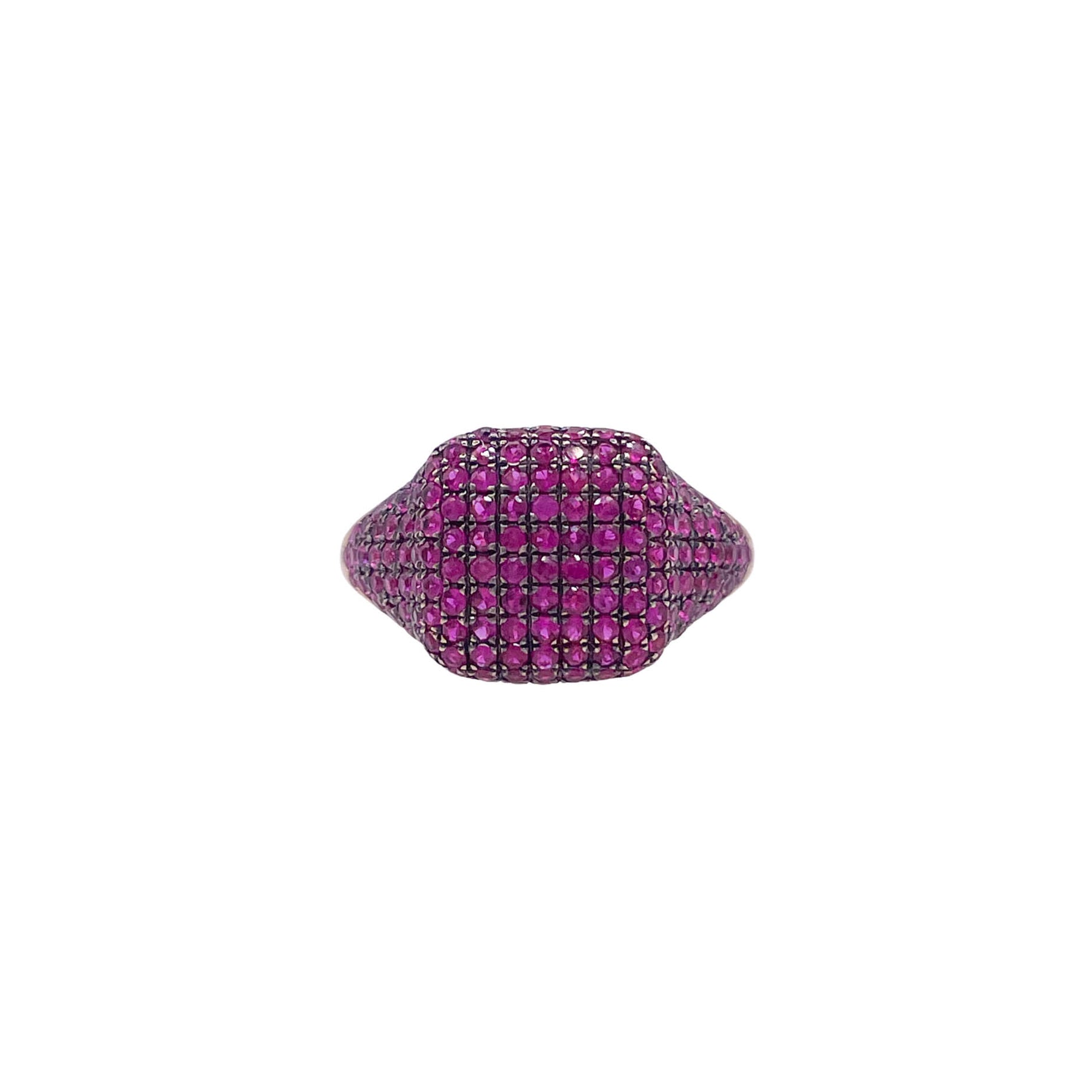Jay Feder 14k Yellow Gold Ruby Pave Set Ring