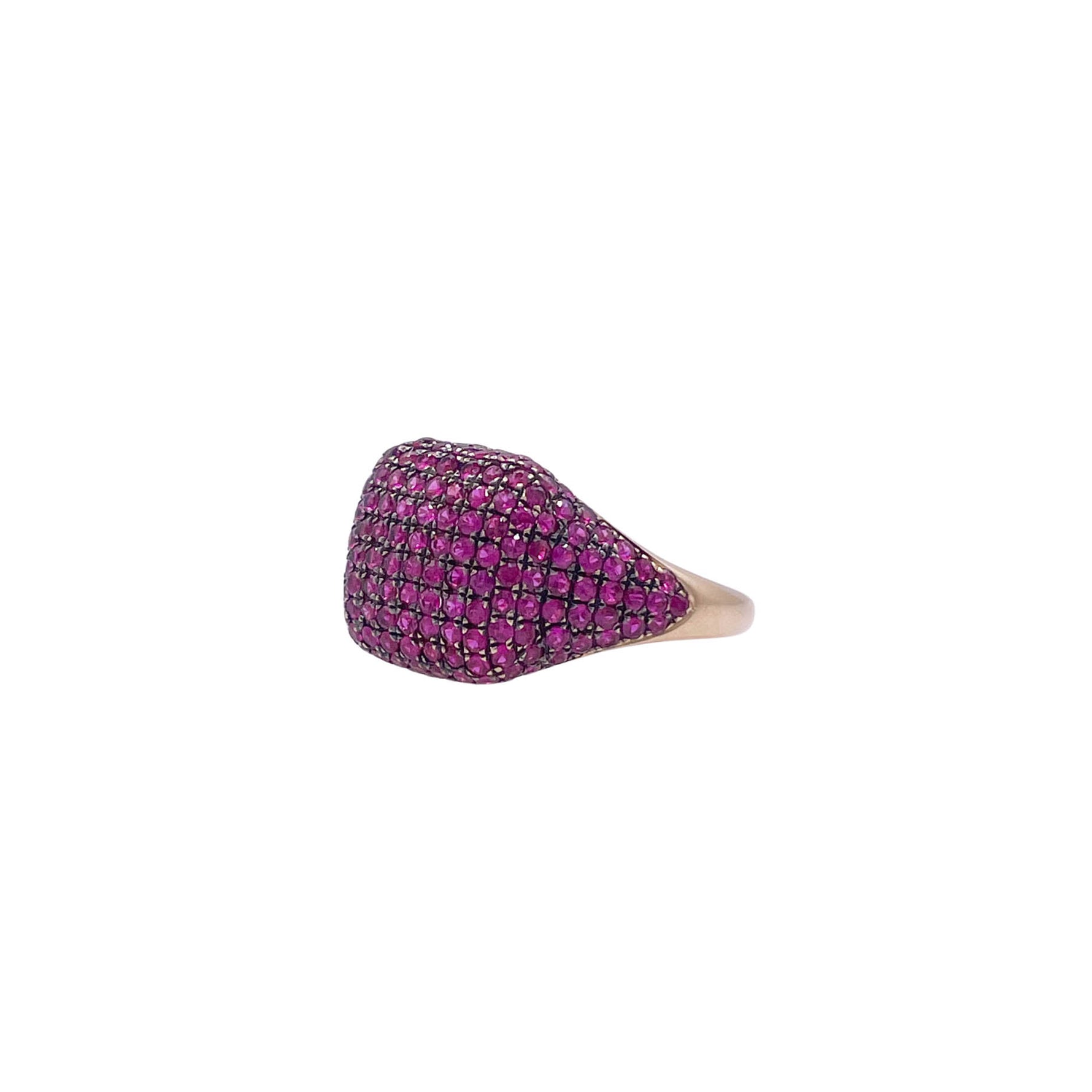 Jay Feder 14k Yellow Gold Ruby Pave Set Ring