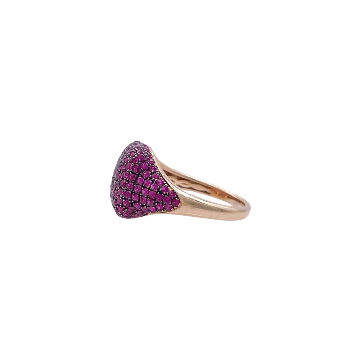 Jay Feder 14k Yellow Gold Ruby Pave Set Ring