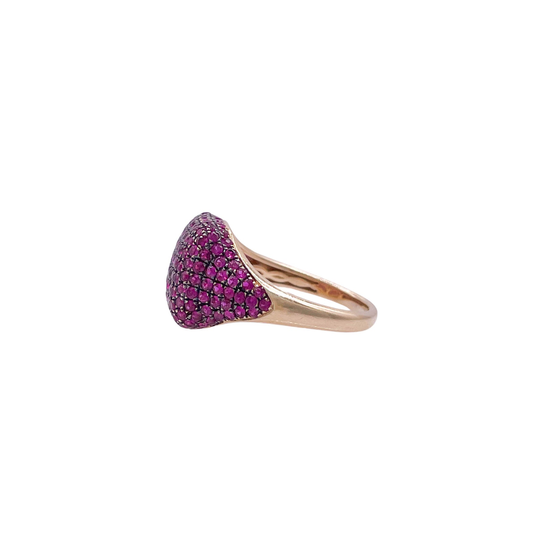 Jay Feder 14k Yellow Gold Ruby Pave Set Ring