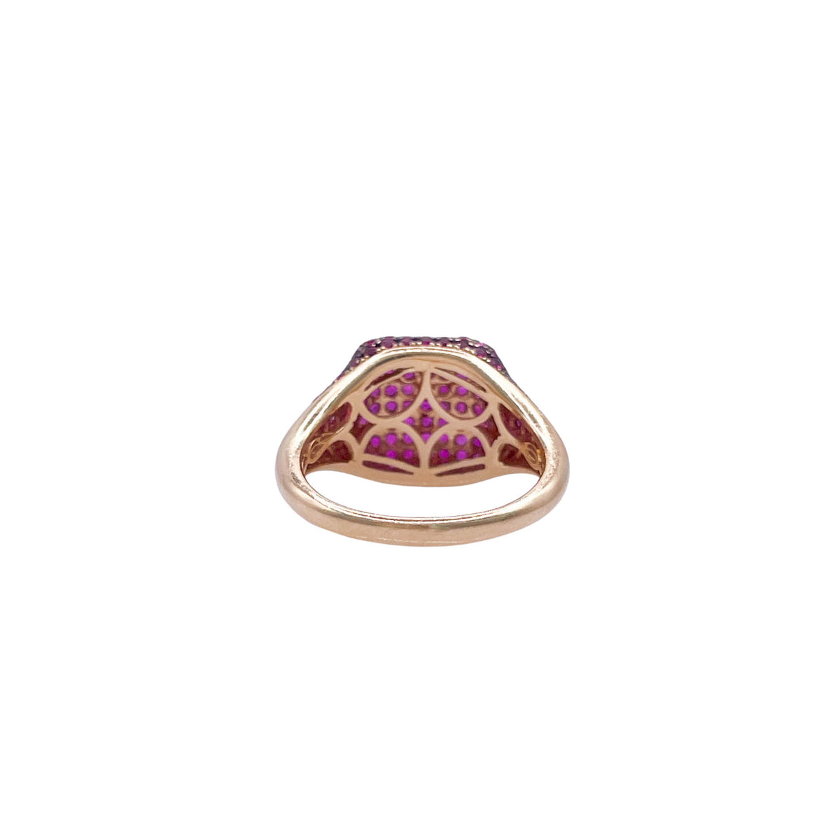 Jay Feder 14k Yellow Gold Ruby Pave Set Ring