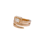 Jay Feder 14k Yellow Gold Emerald cut Diamond Wrap Ring