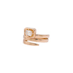 Jay Feder 14k Yellow Gold Emerald cut Diamond Wrap Ring