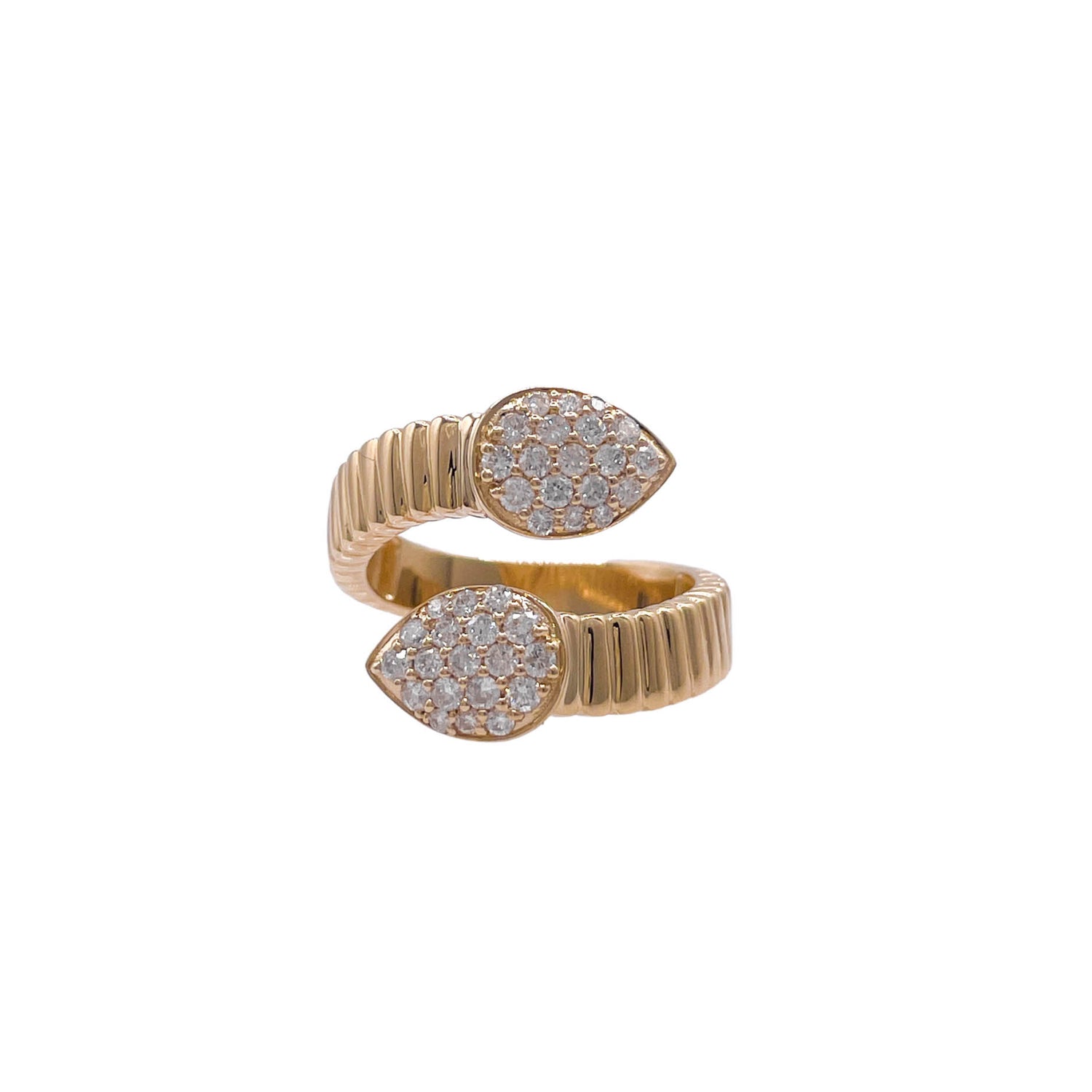 Jay Feder 14k Yellow Gold Diamond Wrap Bypass Ring