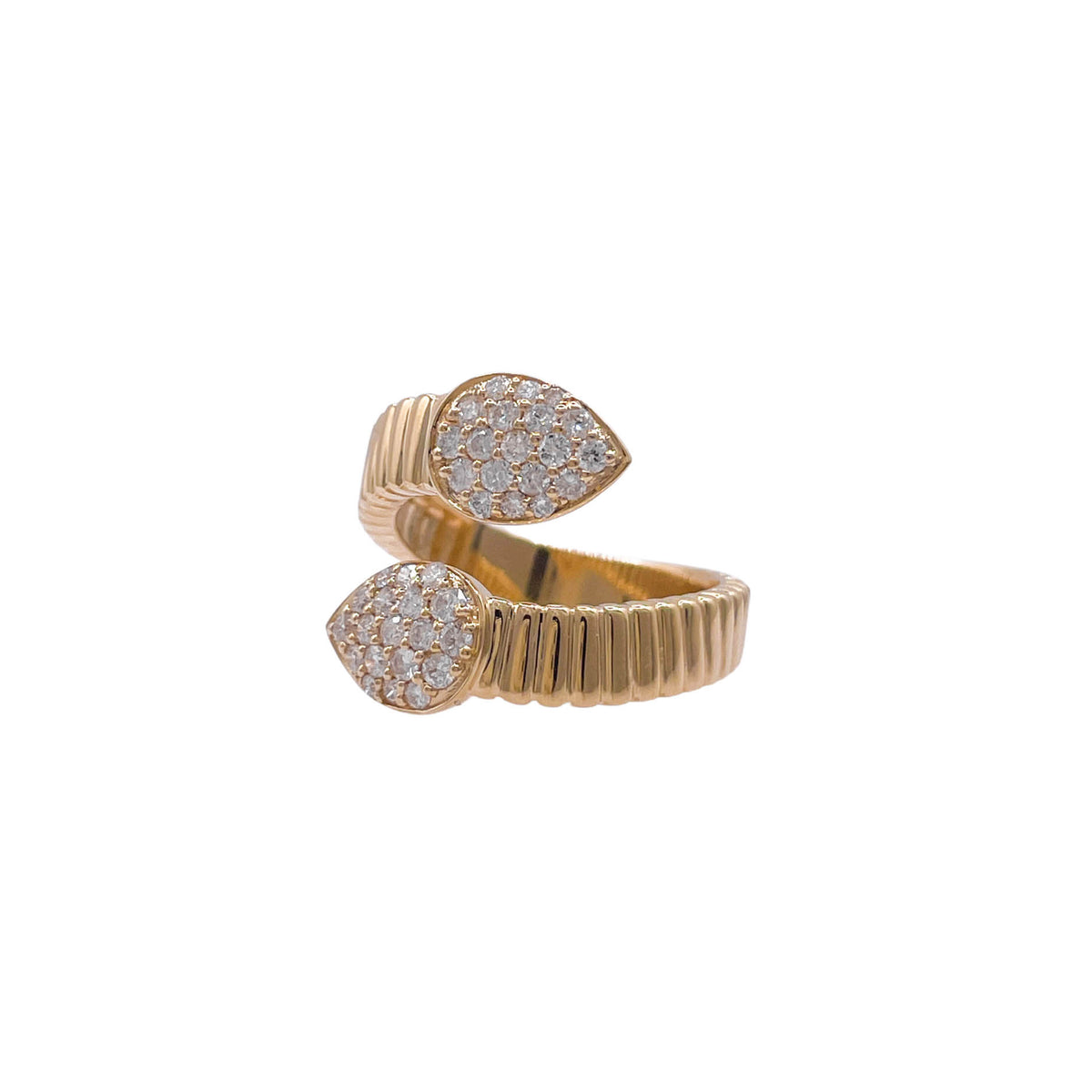 Jay Feder 14k Yellow Gold Diamond Wrap Bypass Ring