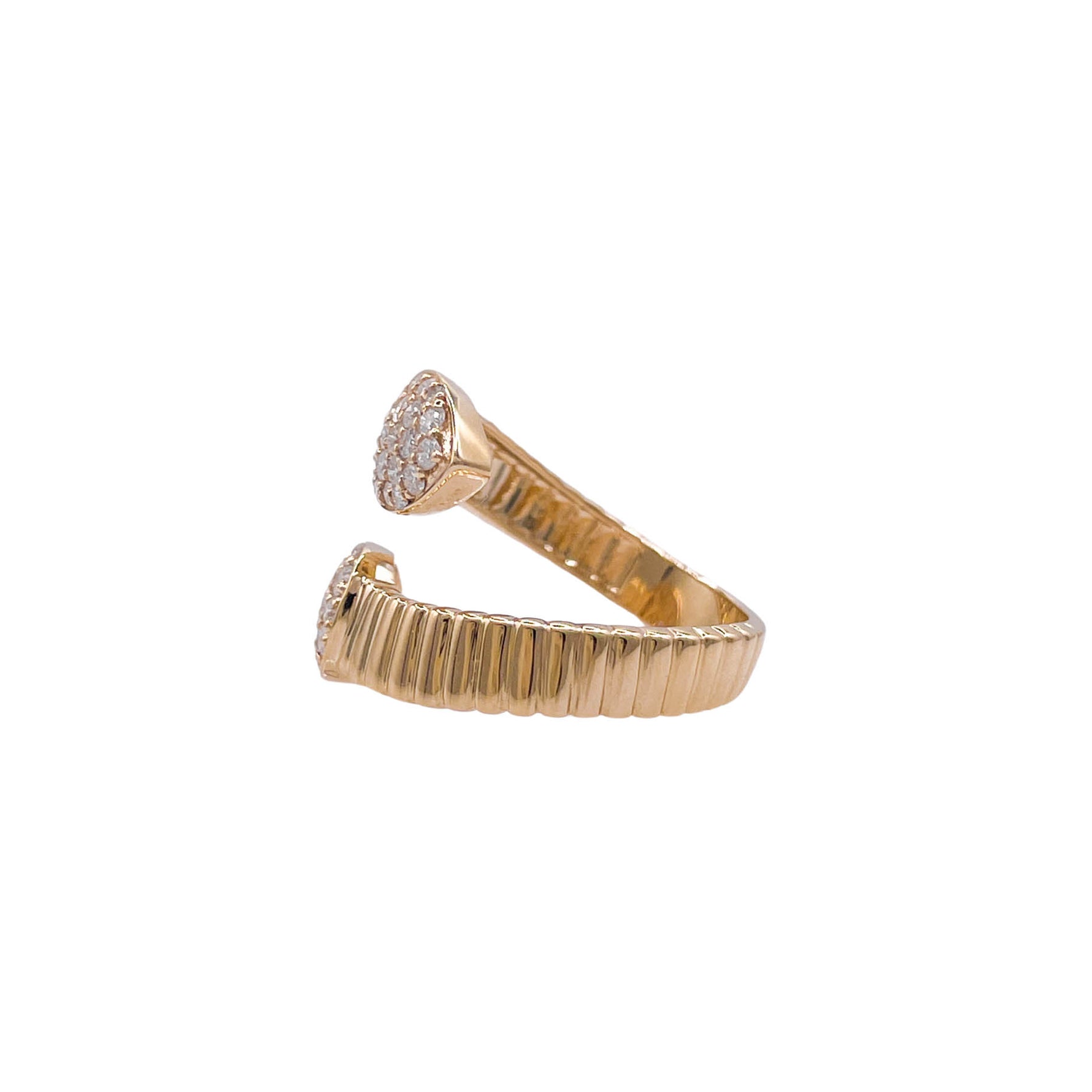 Jay Feder 14k Yellow Gold Diamond Wrap Bypass Ring