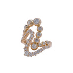 Jay Feder 14k Yellow Gold Diamond Bezel ZigZag Ring